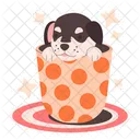 Dog In Cup Cute Dog Puppy Icon