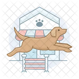 Dog Jumping Fence  Icon