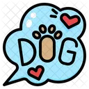 Dog Dog Lettering Text Bubble Pets Label Pet Cat Icon