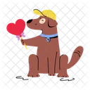 Cute Puppy Dog Holding Puppy Holding Icon