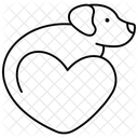 Dog Love Animal Line Style Icon Symbol