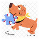 Cute Puppy Dog Holding Puppy Holding Icon