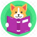 강아지 책 강아지 독서 강아지 독서 아이콘