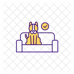 Dog sitting on couch  Icon