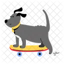Dog Skateboarding  Icon