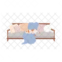 Dog sleeping on sofa  Icon