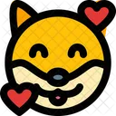 Dog Smiling With Hearts Icon