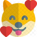 Dog Smiling With Hearts  Icon