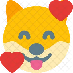 Dog Smiling With Hearts Emoji Icon