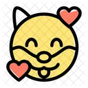 Dog Smiling With Hearts Icon
