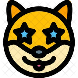 Dog Star Struck Emoji Icon