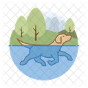 Dog Swimming Icon