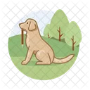 Dog With Leash Icon