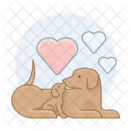 Dog With Puppy  Icon