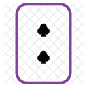 Dois De Clubes Cartao De Poquer Cassino Ícone
