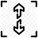 Dois De Distancia Seta Para Cima Seta Para Baixo Ícone