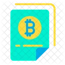 Bitcoin Dokument Papier Bitcoin Zertifikat Symbol