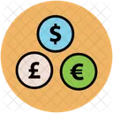 Dolar Libra Euro Ícone