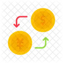 Dolar A Yen Cambio De Moneda Transaccion Icono