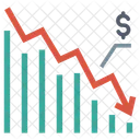 Disminución del dólar  Icono