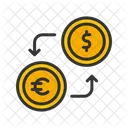 Dolar Para Euro Troca De Dinheiro Dinheiro Icon