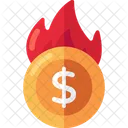 Dollar Burning Cash Burning Money Burning Icon