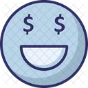 Dollar Dollar On Face Emoticons Icon