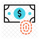 Dollar Fingerprint Lock Icon