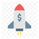 Dollar Startup Rocket Icon