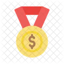 Dollar Medal Badge Icon