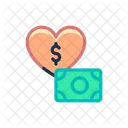 Dollar Heart Cash Icon