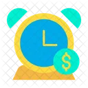 Dollar Alarm Time Is Money Clock Icon