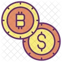 Dollar And Bitcoin  Icon