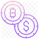 Dollar And Bitcoin  Icon