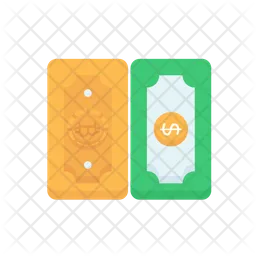 Dollar And Bitcoin Note  Icon