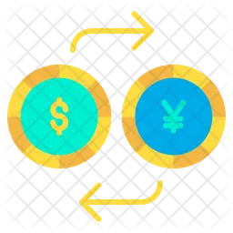 Dollar and yen exchange  Icon