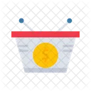 Dollar Basket Dollar Cart Icon
