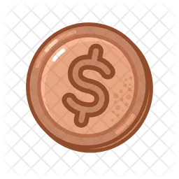 Dollar Bronze Coin  Icon