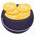 Dollar Bucket Dollar Basket Money Bucket Icon