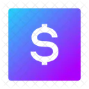 Dollar Carre Dollar Argent Icon