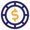 Dollar Chip Casino Money Icon