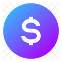 Dollar Cercle Dollar Argent Icon