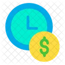 Clock Time Dollar Icon