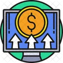 Online Payment Dollar Coin Monitor Icon