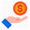 Dollar Coin In Hand  Icon