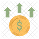 Dollar coin increase  Icon