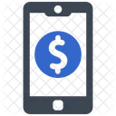 Dollar coin on mobile  Icon