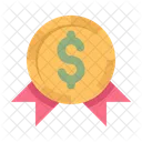Dollar coin ribbon  Icon
