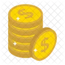 Currency Coins Dollar Coins Coins Stack Icône