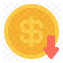 Dollar decrease  Icon